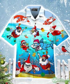Scuba Diving Santa Claus Christmas Aloha Cute Christmas Gift Cute Christmas Gift Hawaiian Shirt Product Photo 1