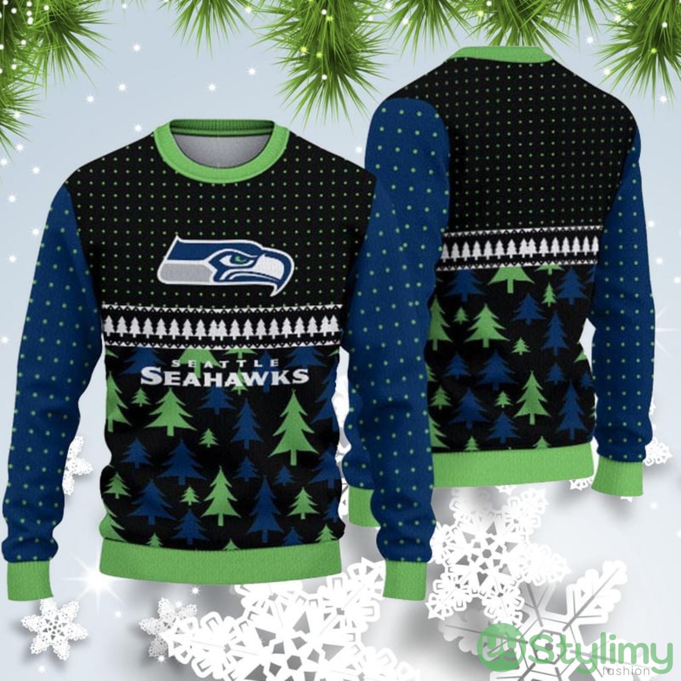 Seattle Seahawks Christmas Pattern Ugly Christmas Sweater 3 Seattle Seahawks Christmas Pattern Ugly Christmas Sweater Product Photo 1