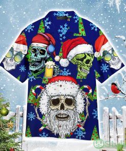 Skull Christmas Loves Beer Aloha Cute Christmas Gift Cute Christmas Gift Hawaiian Shirt Product Photo 1