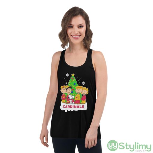 Snoopy The Peanuts Arizona Cardinals Christmas Shirt - Women's Flowy Racerback Tank