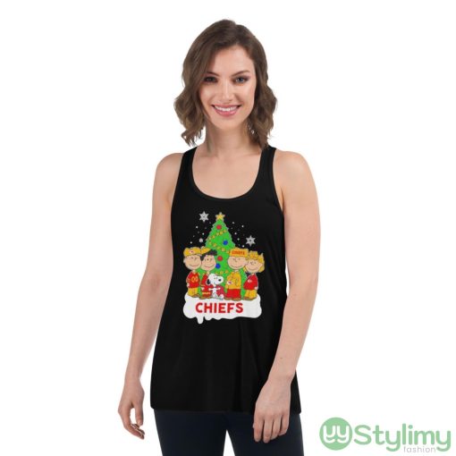 Snoopy The Peanuts Kansas City Chiefs Christmas 2022 Shirt - Women's Flowy Racerback Tank