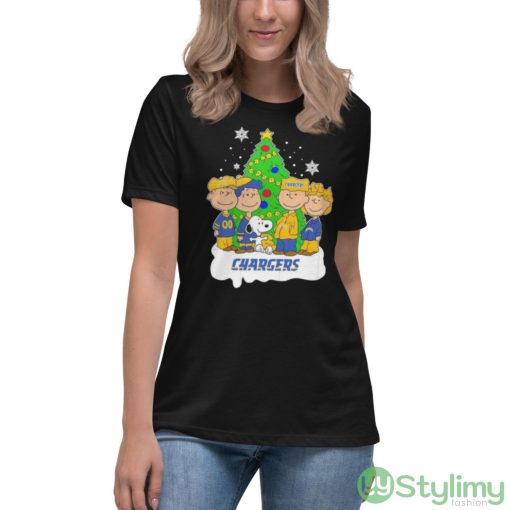 Snoopy The Peanuts Los Angeles Chargers Christmas Shirt - Women's Relaxed Short Sleeve Jersey Tee