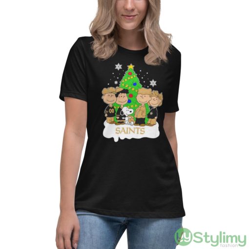 Snoopy The Peanuts New Orleans Saints Christmas Shirt - Women's Relaxed Short Sleeve Jersey Tee
