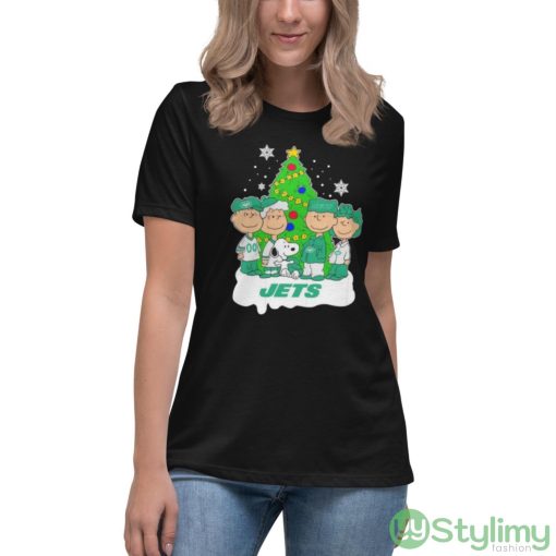 Snoopy The Peanuts New York Jets Christmas Shirt - Women's Relaxed Short Sleeve Jersey Tee