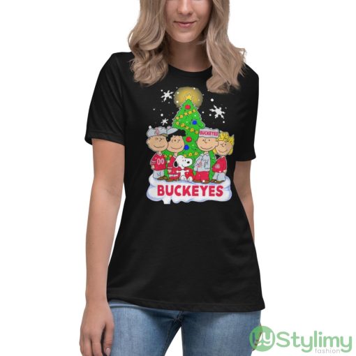 Snoopy The Peanuts Ohio State Buckeyes Christmas Shirt - Women's Relaxed Short Sleeve Jersey Tee