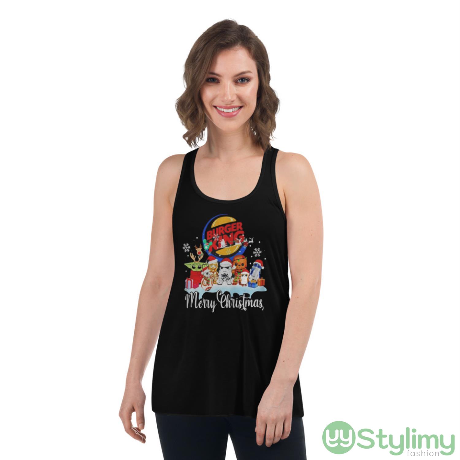 Star Wars Characters Burger King Merry Christmas Shirt 5 Star Wars Characters Burger King Merry Christmas Shirt - Women's Flowy Racerback Tank