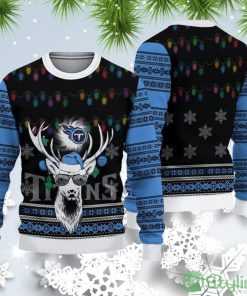 Tennessee Titans Christmas Light Reindeer Ugly Christmas Sweater Product Photo 1