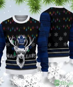Toronto Maple Leafs Christmas Light Reindeer Ugly Christmas Sweater Product Photo 1
