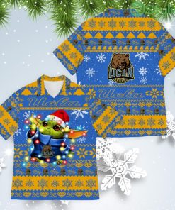 UCLA Bruins Baby Yoda Star Wars American Ugly Christmas Sweater Pattern Hawaiian Shirt Product Photo 1