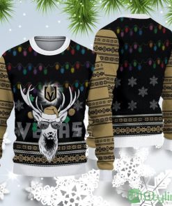 Vegas Golden Knights Christmas Reindeer Ugly Christmas Sweater Product Photo 1