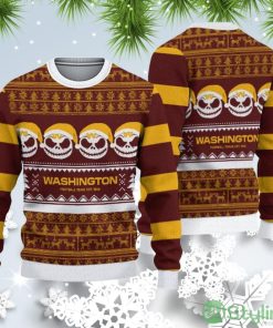 Washington Football Team Christmas Skull Pattern Ugly Christmas Sweater Product Photo 1