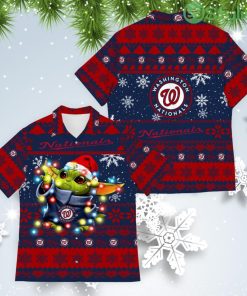 Washington Nationals Baby Yoda Star Wars American Ugly Christmas Sweater Pattern Hawaiian Shirt Product Photo 1