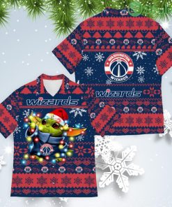 Washington Wizards Baby Yoda Star Wars American Ugly Christmas Sweater Pattern Hawaiian Shirt Product Photo 1