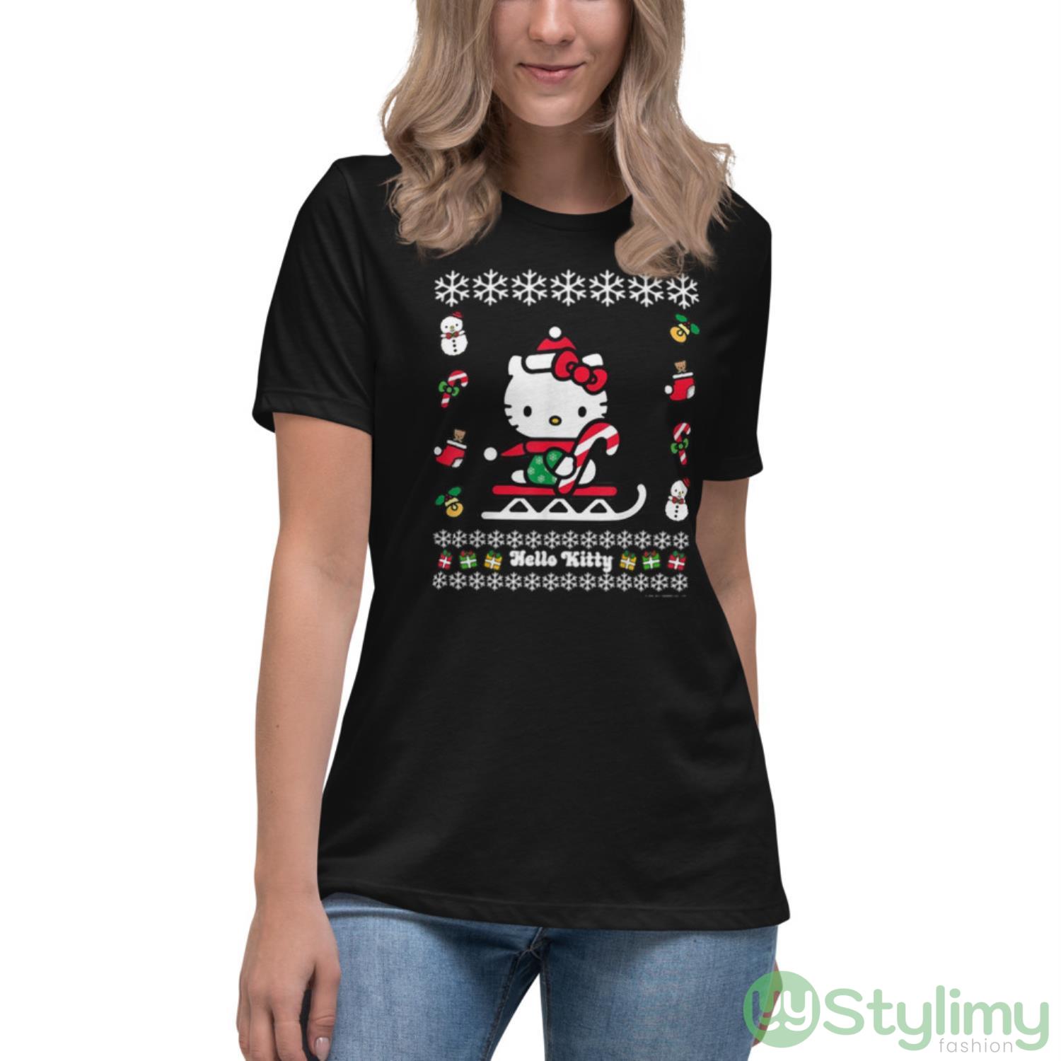 Awesome Hello Kitty Ugly Christmas Shirt 6 Awesome Hello Kitty Ugly Christmas Shirt - Women's Relaxed Short Sleeve Jersey Tee