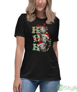 Cows Ho Ho Ho Christmas Shirt - Women's Relaxed Short Sleeve Jersey Tee