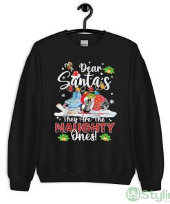 Dear Santa They Are The Naughty Ones Hockey Christmas Sweater Shirt - Unisex Crewneck Sweatshirt