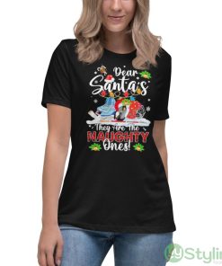Dear Santa They Are The Naughty Ones Hockey Christmas Sweater Shirt - Women's Relaxed Short Sleeve Jersey Tee