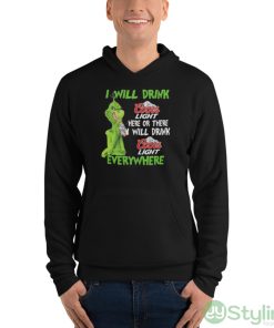 Grinch coors light here or there will drink coors light everywhere Christmas sweater - Unisex Fleece Pullover Hoodie