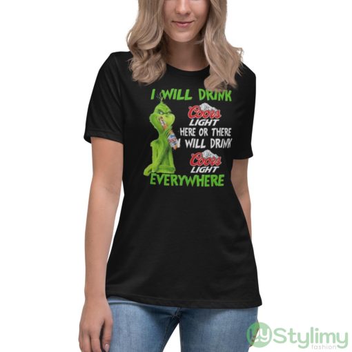 Grinch coors light here or there will drink coors light everywhere Christmas sweater