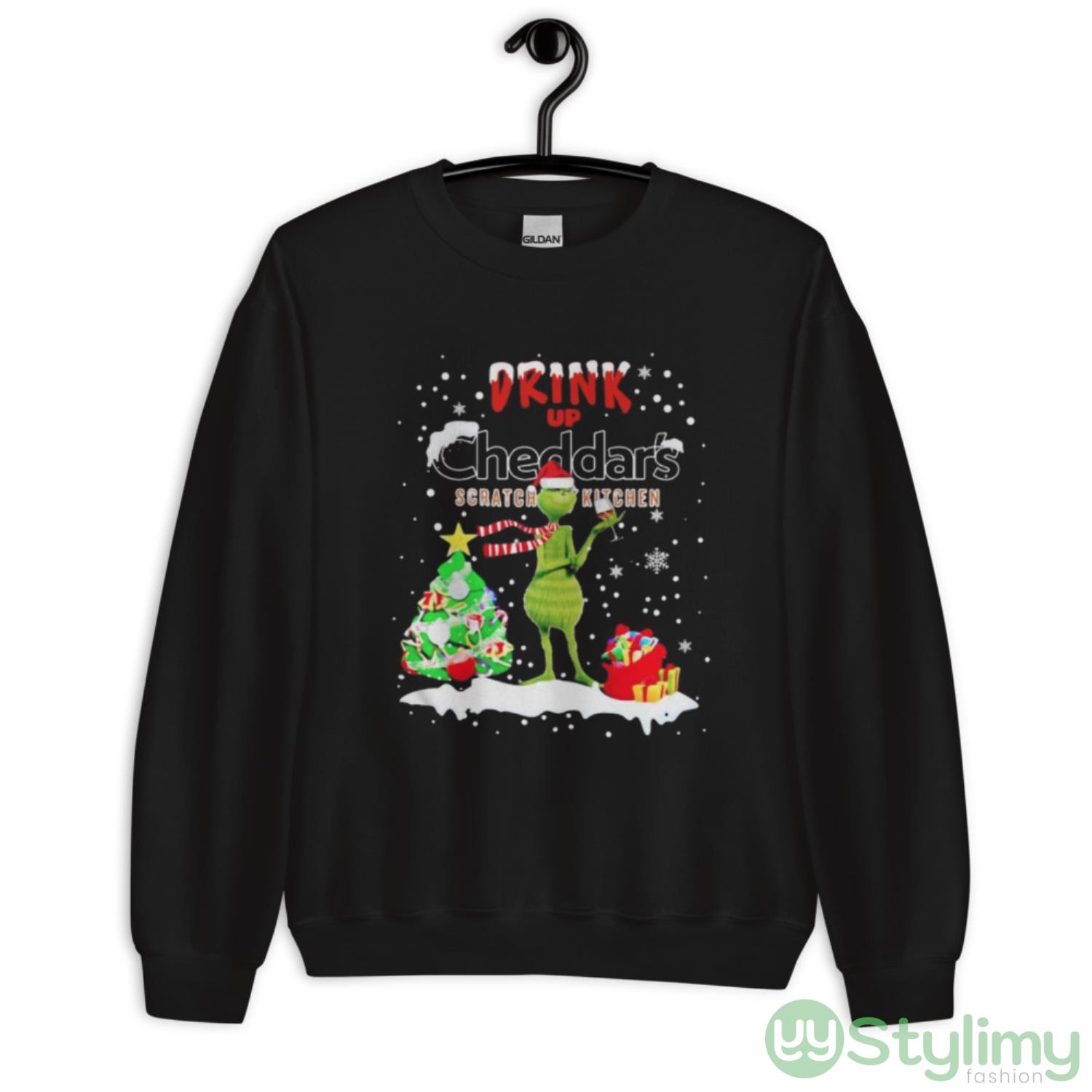 Grinch Drink Up Cheddar’s Scratch Kitchen Christmas shirt 8 Grinch Drink Up Cheddar’s Scratch Kitchen Christmas shirt - Unisex Crewneck Sweatshirt