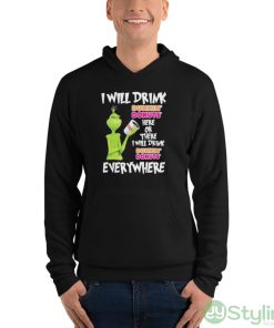 Grinch I will drink Dunkin’ Donuts’ here or there I will drink Dunkin’ Donuts’ everywhere shirt - Unisex Fleece Pullover Hoodie