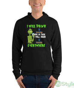 Grinch I Will Drink Dutch Bros Here Or There I Will Drink Dutch Bros Everywhere Shirt - Unisex Fleece Pullover Hoodie