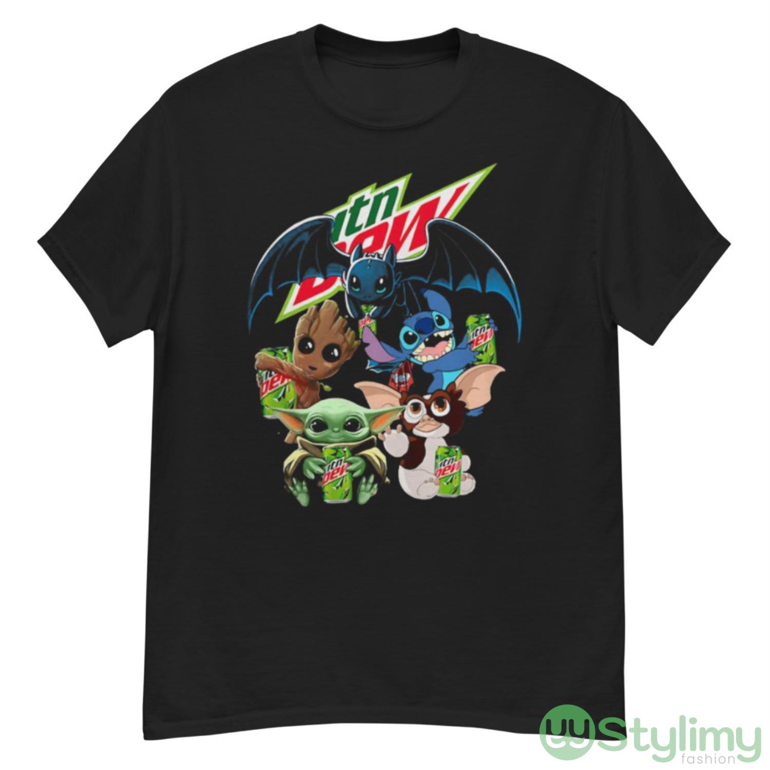 Mountain Dew Baby Yoda Groot Stitch toothless and Gremlins shirt 7 Mountain Dew Baby Yoda Groot Stitch toothless and Gremlins shirt - G500 Men’s Classic T-Shirt