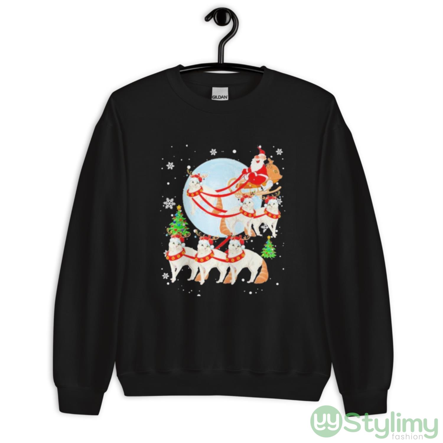 Santa Riding Reindeer Turkish Angora Sleigh Christmas Shirt 8 Santa Riding Reindeer Turkish Angora Sleigh Christmas Shirt - Unisex Crewneck Sweatshirt