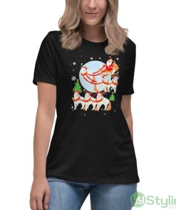 Santa Riding Reindeer Turkish Angora Sleigh Christmas Shirt - Women's Relaxed Short Sleeve Jersey Tee