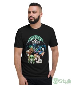 Starbucks Baby Yoda Groot Stitch Toothless and Gremlins shirt - Short Sleeve T-Shirt