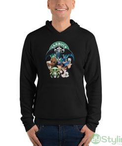 Starbucks Baby Yoda Groot Stitch Toothless and Gremlins shirt - Unisex Fleece Pullover Hoodie