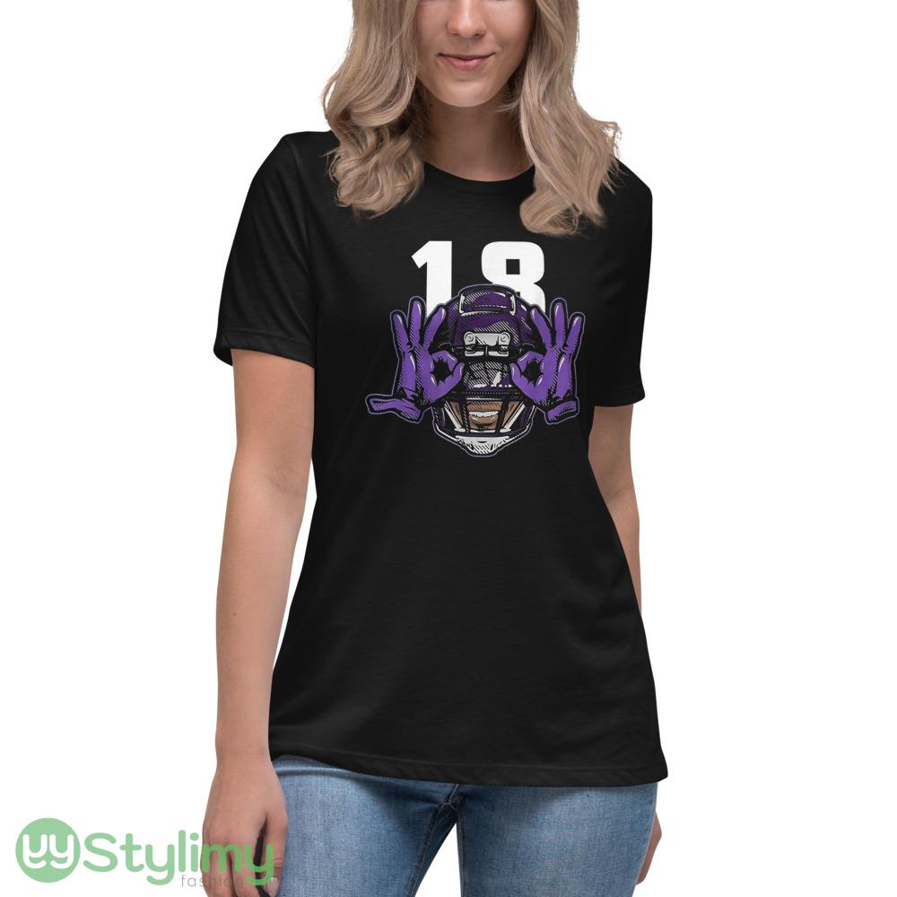 Justin Jefferson Griddy Rugby T Shirt Griddy Rugby Design T Shirt Gift Fan shirt 10 Justin Jefferson Griddy Rugby T Shirt Griddy Rugby Design T Shirt Gift Fan shirt - Women's Relaxed Short Sleeve Jersey Tee