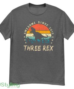 Kids Three Rex 3rd Birthday Shirt awesome since 2019 retro vintage t shirt - G500 Men’s Classic T-Shirt-1