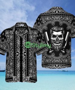 Barber Bandana Style White Hawaiian Shirt - Barber Bandana Style White Hawaiian Shirt