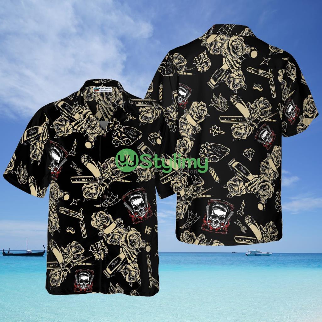 Barber Shop Skull Hawaiian Shirt 2 Barber Shop Skull Hawaiian Shirt - Barber Shop Skull Hawaiian Shirt
