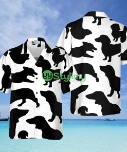 Black And White Dachshunds Pattern Hawaiian Shirt - Black And White Dachshunds Pattern Hawaiian Shirt