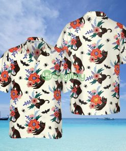 Black Bats And Cats Hawaiian Shirt - Black Bats And Cats Hawaiian Shirt