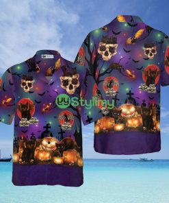 Black Cat Halloween Hawaiian Shirt - Black Cat Halloween Hawaiian Shirt