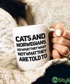 Cats And Norwegians Do What They Want Not What They Are Told To Coffee Mug Product Photo 1
