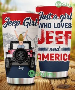Just A Girl Who Loves And America, Personalized Off-Road Car Tumbler - Just A Girl Who Loves And America, Personalized Off-Road Car Tumbler