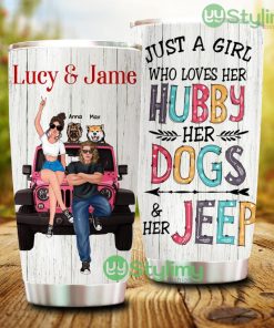 Just A Girl Who Loves Jeep And Her Hubby Personalized Tumbler - Just A Girl Who Loves Jeep And Her Hubby Personalized Tumbler