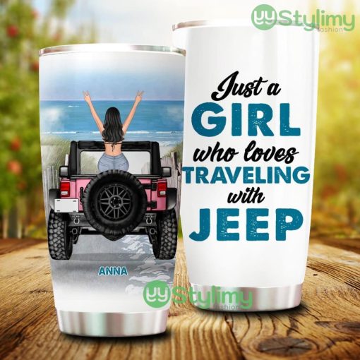 Just A Girl Who Loves Traveling With Jeep Personalized Jeep Tumbler