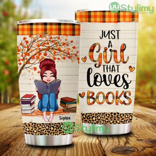 Just A Girl Who That Loves Books, Personalized Reading Tumbler