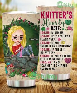 Knitter's Hourly Rate, Personalized Knitting Tumbler - Knitter's Hourly Rate, Personalized Knitting Tumbler
