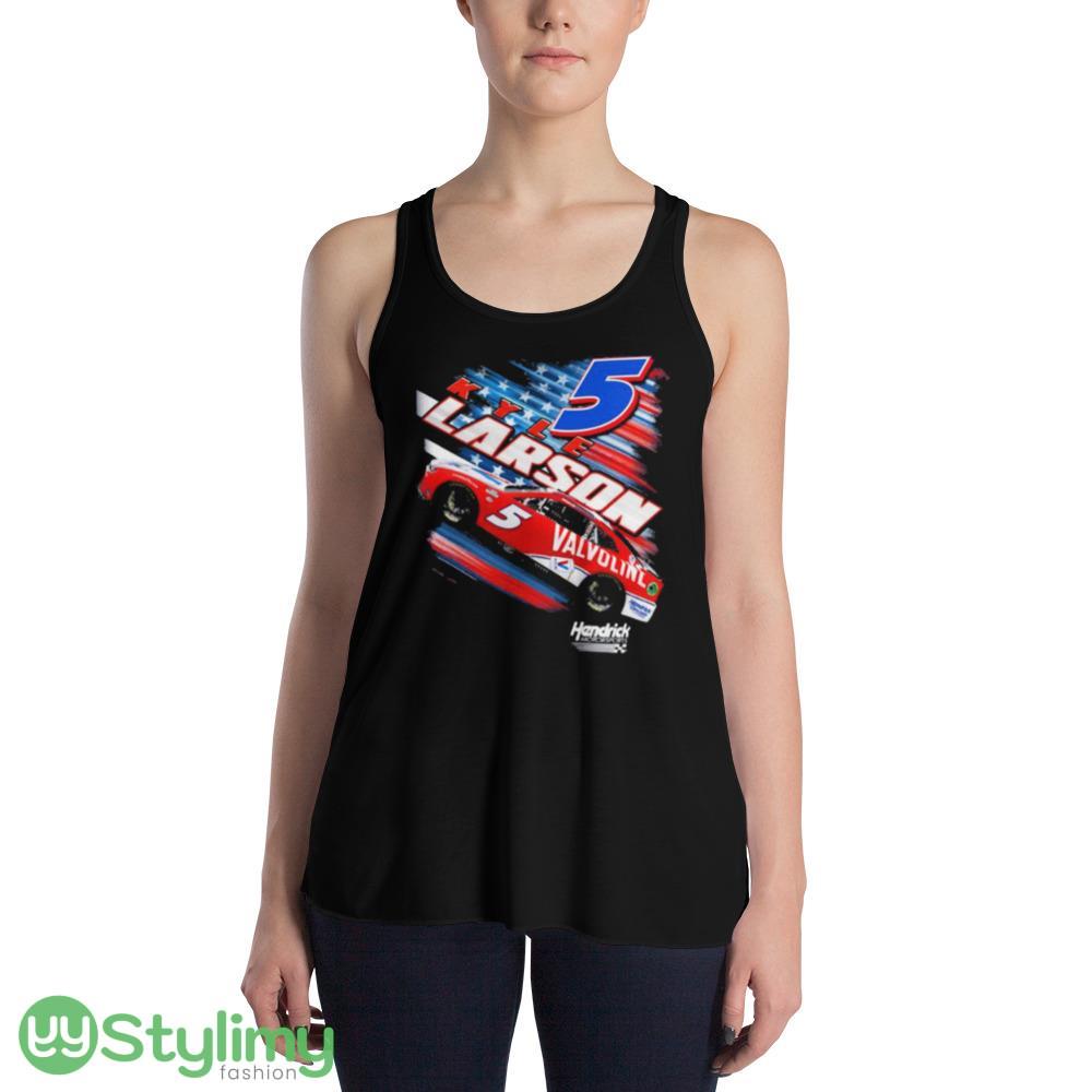 Kyle Larson 2023 Valvoline Patriotic Fuel Design T Shirts 4 Kyle Larson 2023 Valvoline Patriotic Fuel Design T Shirts - 8800 Women's Flowy Racerback Tank