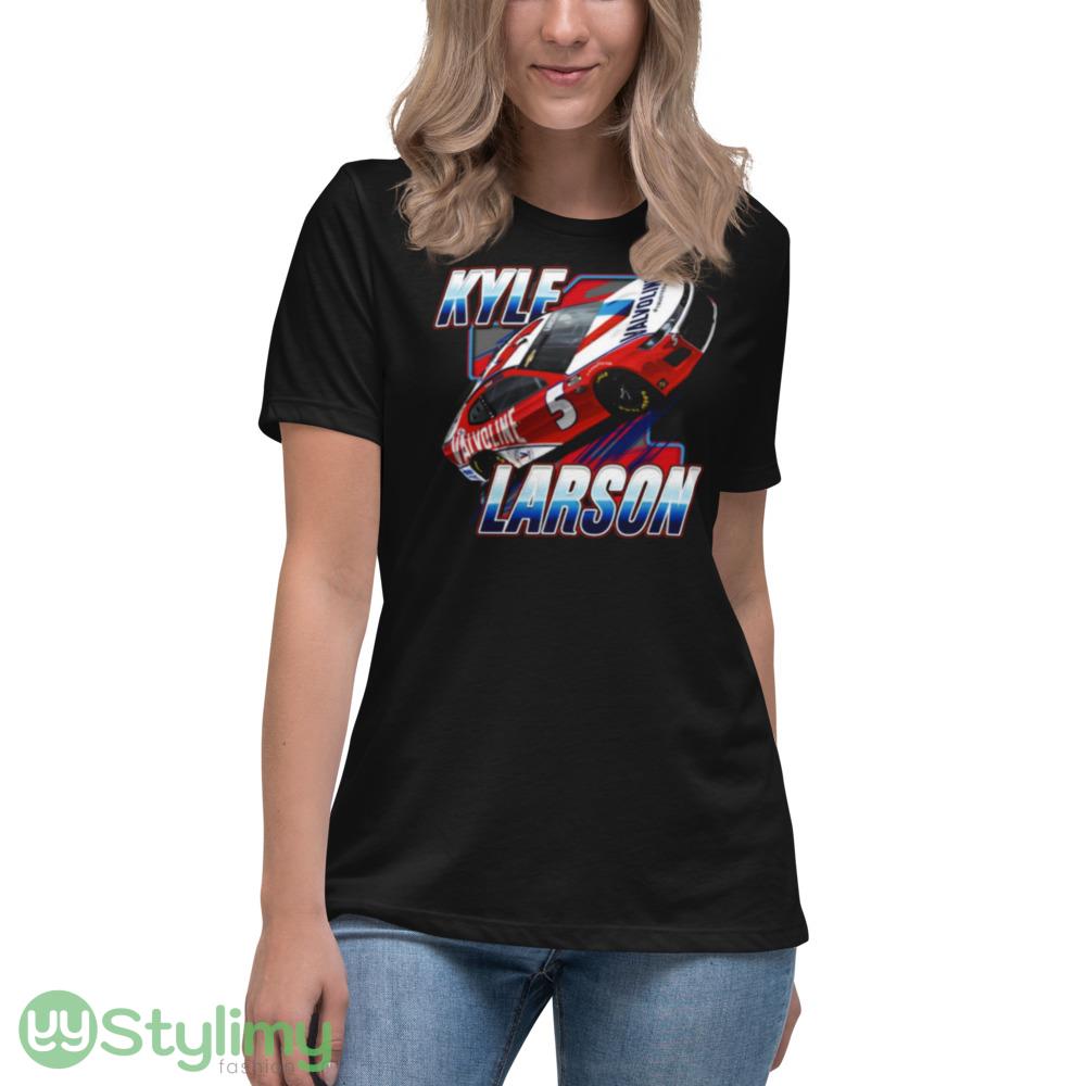 Kyle Larson #5 2023 Valvoline Blister Design T Shirts 3 Kyle Larson #5 2023 Valvoline Blister Design T Shirts - 6400 Women's Relaxed Short Sleeve Jersey Tee