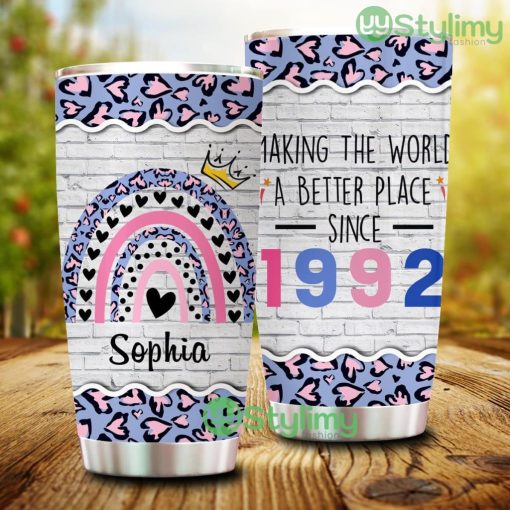 Making The World A Better Place Since 1992, Personalized 30th Birthday Tumbler