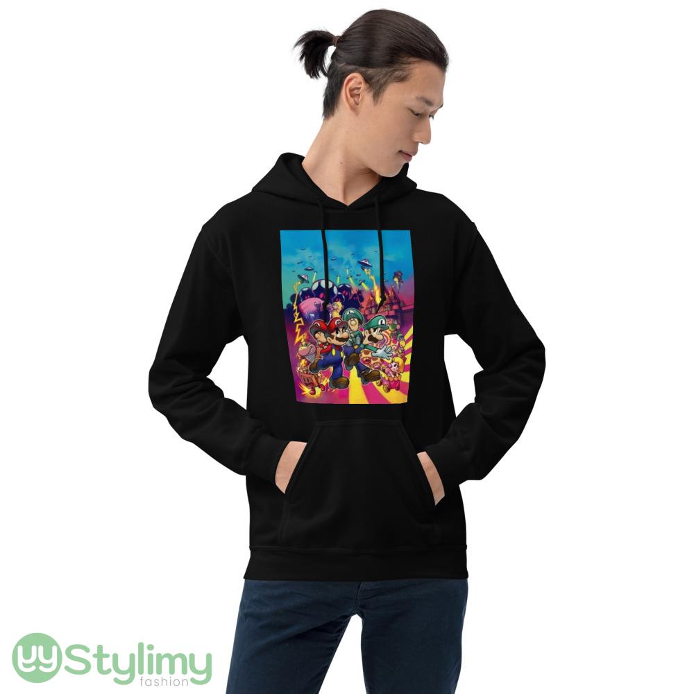 Mario and luigI with their baby alter egos on their backs and all manner of chaos in the Ideas T Shirts 2 Mario and luigI with their baby alter egos on their backs and all manner of chaos in the Ideas T Shirts - 18500 Unisex Heavy Blend Hooded Sweatshirt