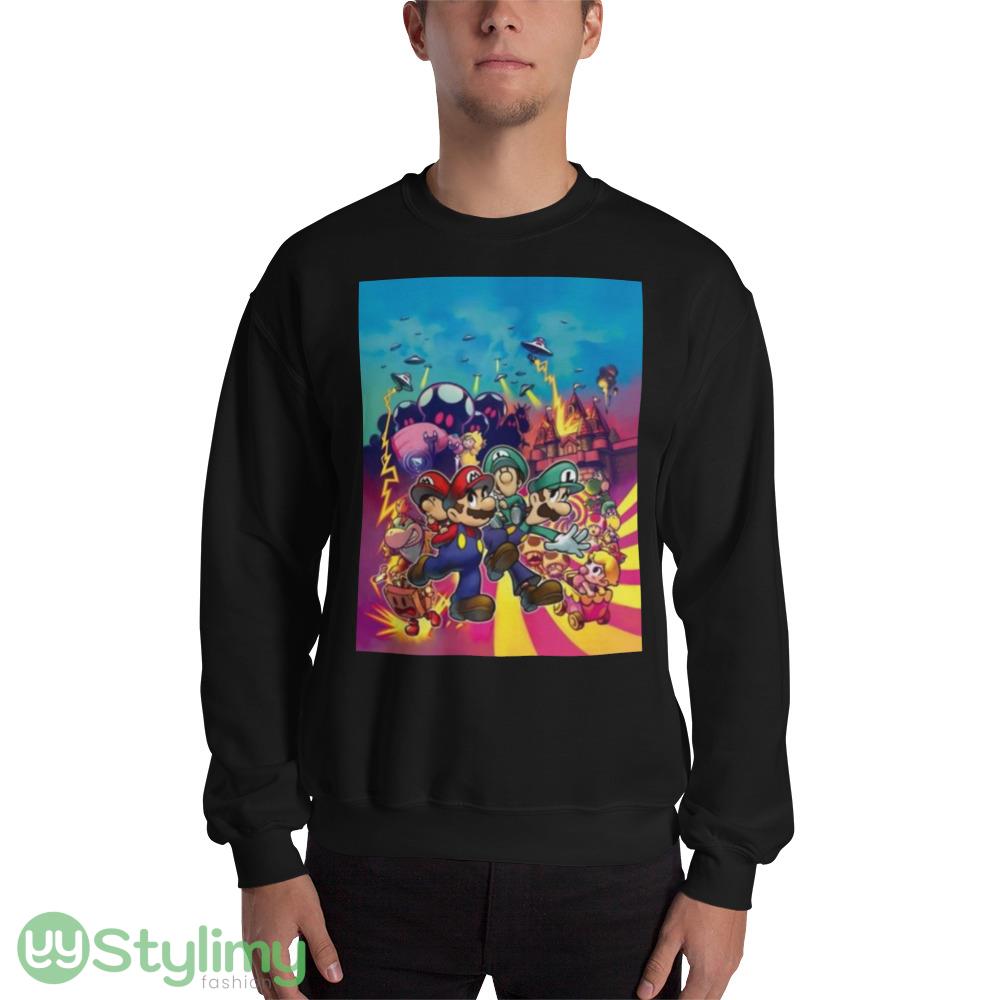 Mario and luigI with their baby alter egos on their backs and all manner of chaos in the Ideas T Shirts 8 Mario and luigI with their baby alter egos on their backs and all manner of chaos in the Ideas T Shirts - 18000 Unisex Heavy Blend Crewneck Sweatshirt