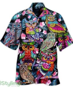 Mens Shirt Summer Hawaiian Shirt Floral Owl Prints Turn Casual Holiday Print Clothing Fashion Hawaiian Soft - 080423-140020